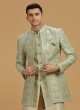 Readymade Pista Green Jacket Style Indowestern Set